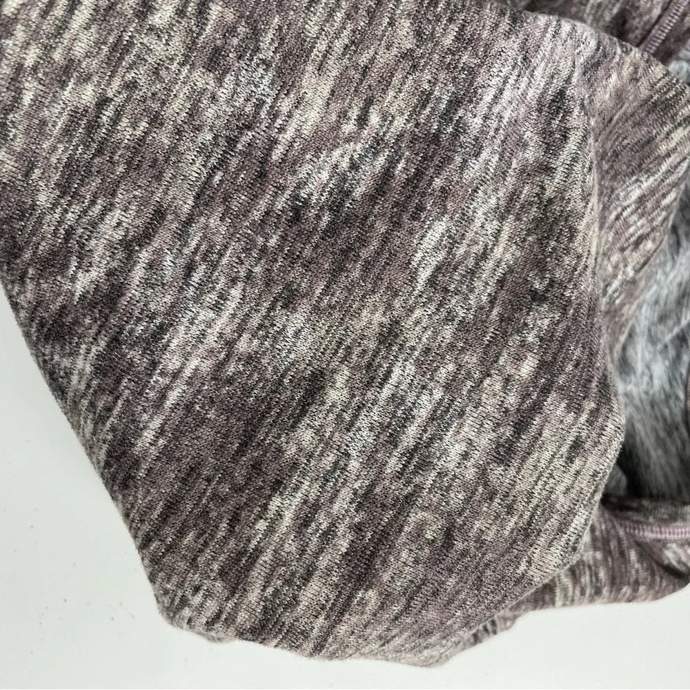 Athleta Sweater Top Thumbholes High Low Hem Lightweight Space Dyed Purple Grey